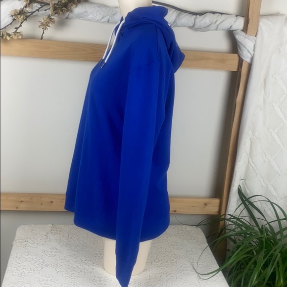 Sam Edelman Blue Cross Back Hoodie Sweater - Picture 8 of 11